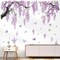 Large Purple Flower Tree Wall Stickers – Hanging Vines & Butterflies Peel & Stick Decals